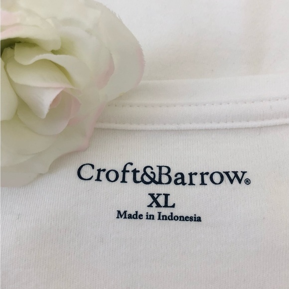 Croft & Barrow White Floral Top Size XL - Picture 5 of 6